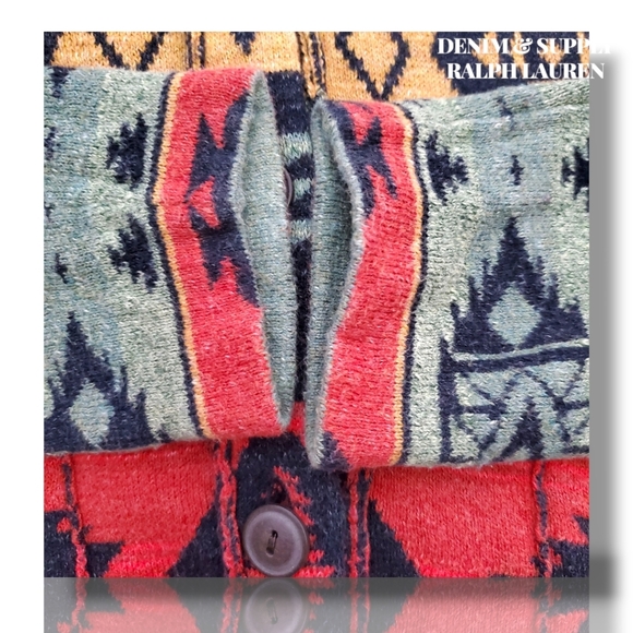 Ralph Lauren Denim & Supply Aztec Design Southwestern Cotton Cardigan Size Large - Picture 5 of 13